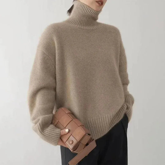 Damen Rollkragenpullover | Elegant, Bequem & Warm in Grau