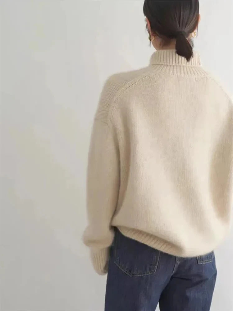 Damen Rollkragenpullover | Elegant, Bequem & Warm in Grau