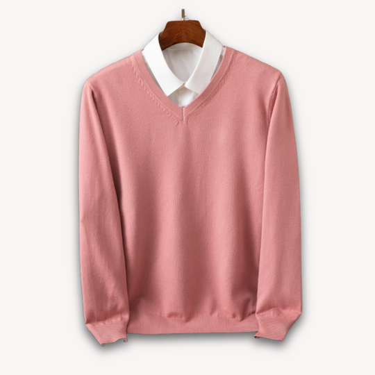 Herren Pullover V-Ausschnitt | Slim Fit, Leicht & Weich