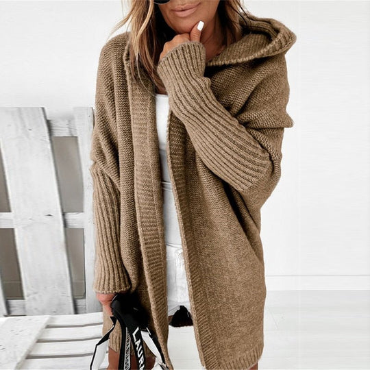 Damen Strickjacke Oversized | Kuschelig & Mit Kapuze