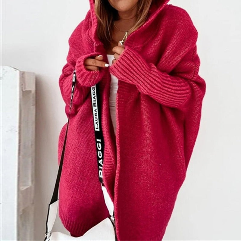 Damen Strickjacke Oversized | Kuschelig & Mit Kapuze