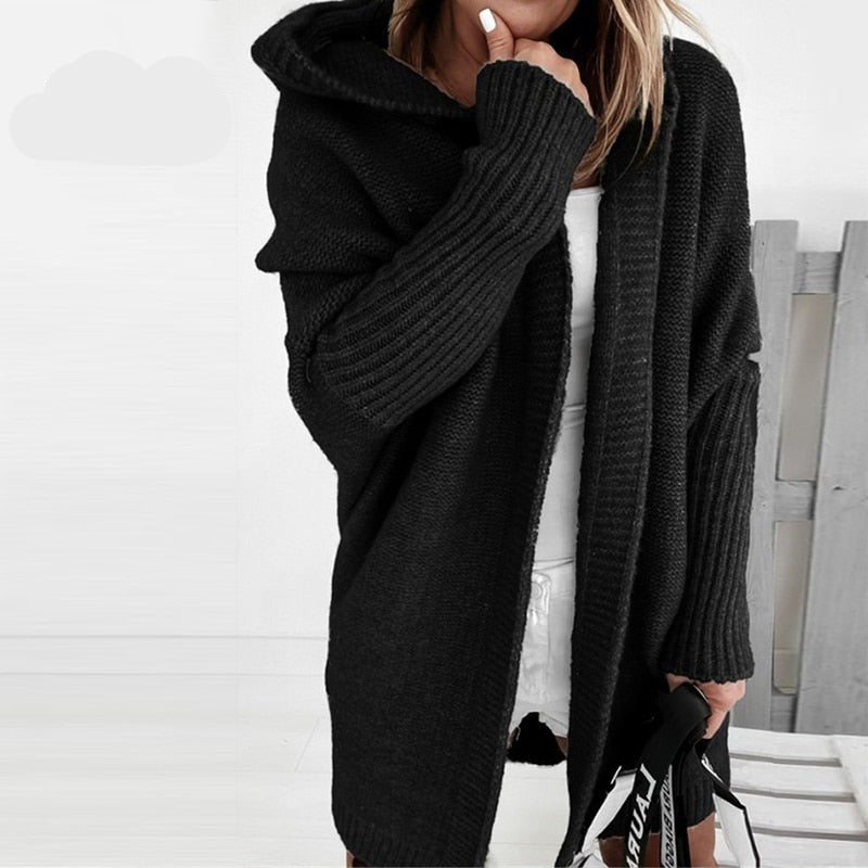 Damen Strickjacke Oversized | Kuschelig & Mit Kapuze