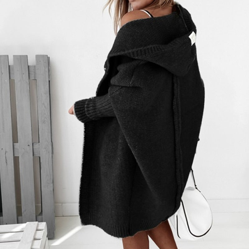 Damen Strickjacke Oversized | Kuschelig & Mit Kapuze