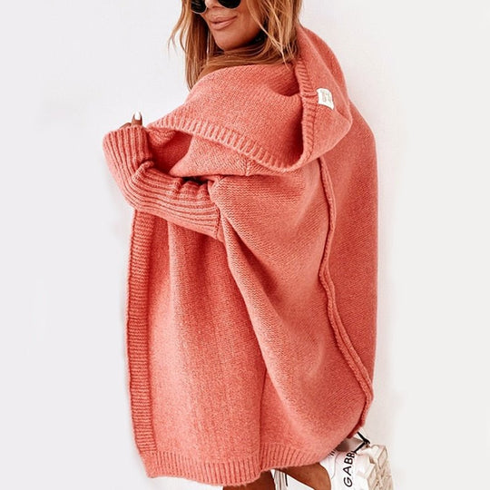 Damen Strickjacke Oversized | Kuschelig & Mit Kapuze