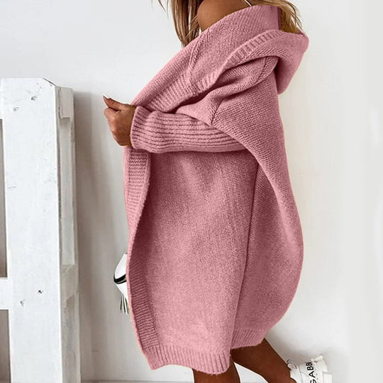 Damen Strickjacke Oversized | Kuschelig & Mit Kapuze