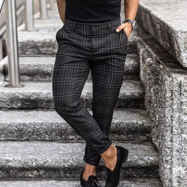 Herren Hose Slim Fit | Kariert & Bequeme Passform